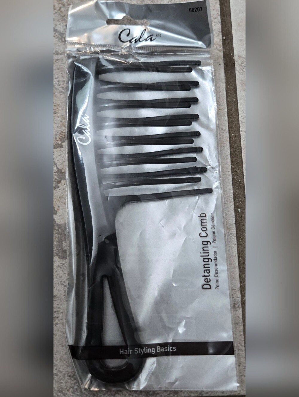 Cala Black Wide Tooth Detangling Comb - Hair Styling